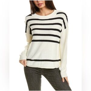 Lovestitch Medium Striped Sweater in Creamer/Black. NWOT Item# 8H